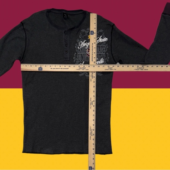 Wuhou - Arizona State Sun Devils Henley. Long Sleeve Gray with logo size XL - Picture 6 of 10